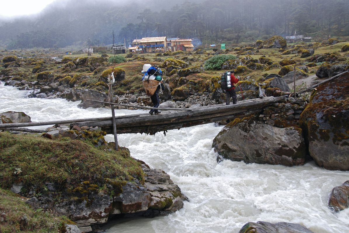 6 4 Crossing Bridge Over Barun Khola To Yangle Kharka